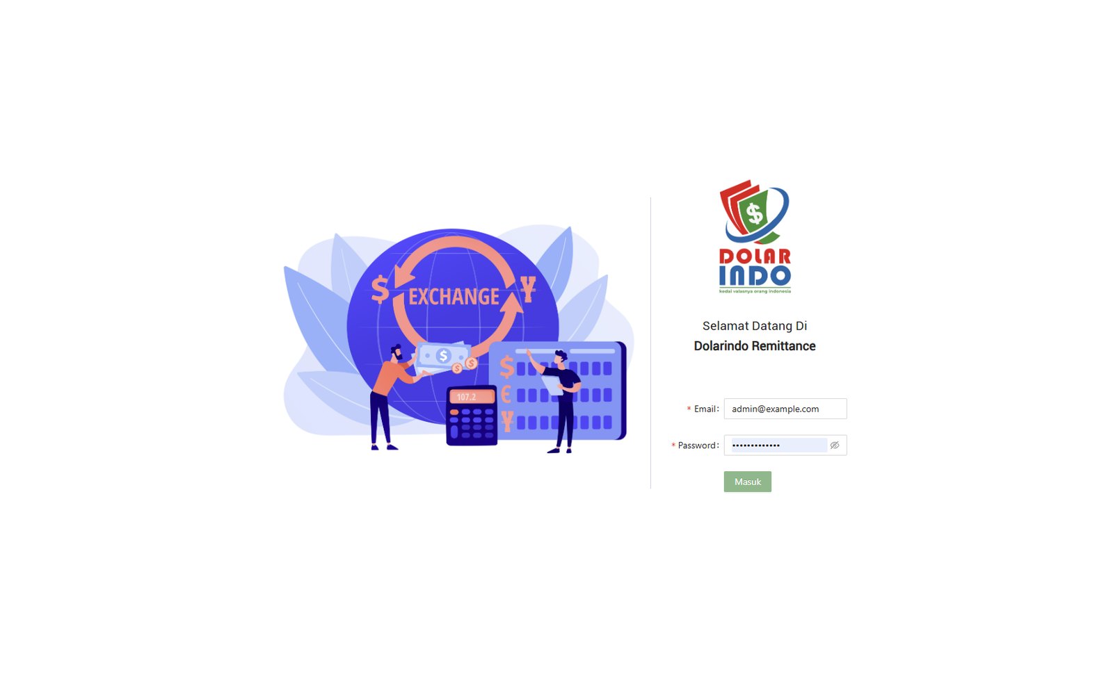 Dolarindo Remittance login