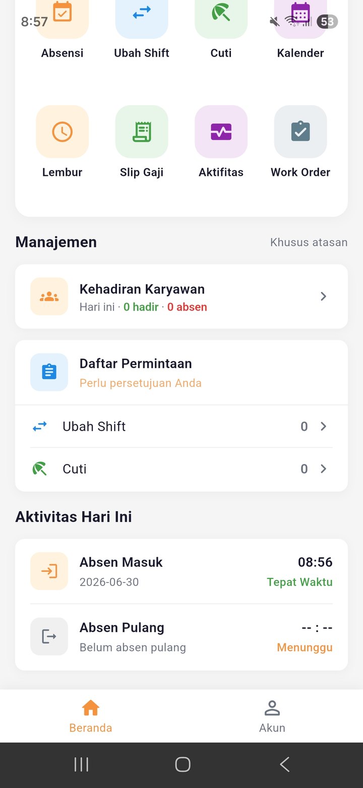HRMonis mobile supervisor view